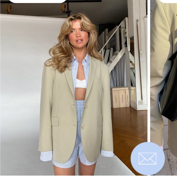 Djerf Avenue Forever Blazer in Greige - Picture 1 of 8